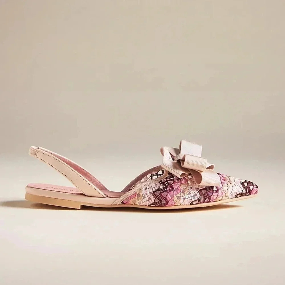 New Anthropologie Pretty Ballerinas Ella Ballet Flats Crochet Womens 7